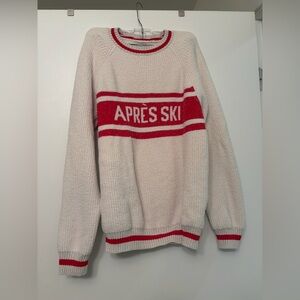 Barefoot Dreams Cream and Red Crewneck Sweater